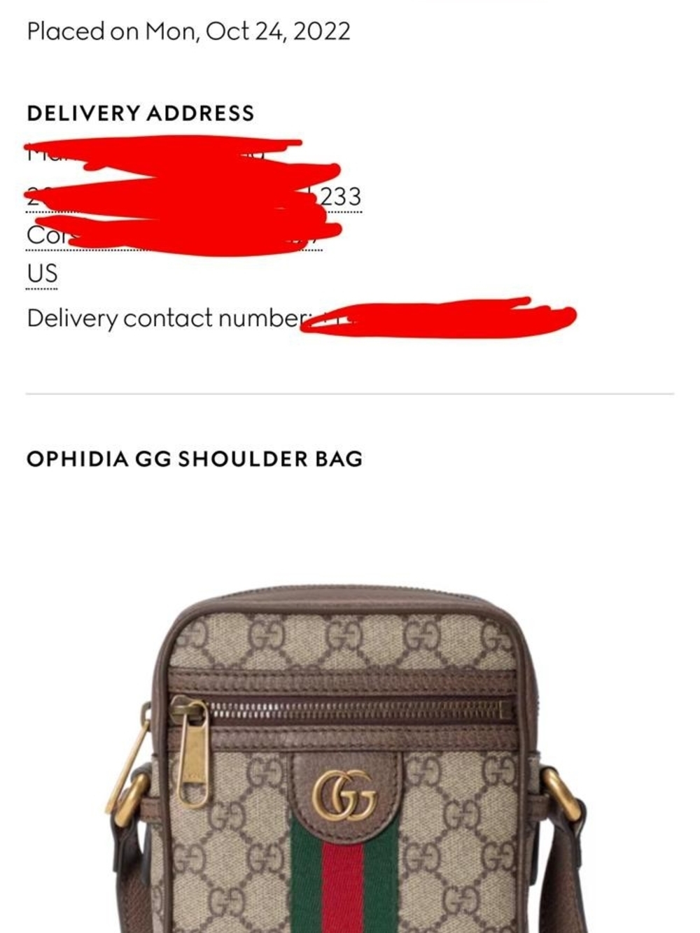 Gucci brown/beige GG canvas crossbody with green-red web and gold hardware